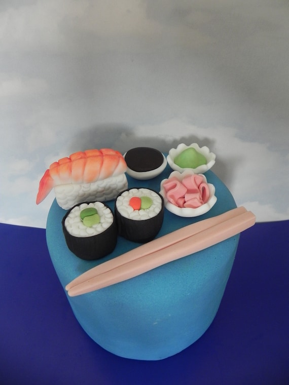 Verwonderlijk Sushi fondant taart toppers sushi taart cake van de | Etsy KL-73