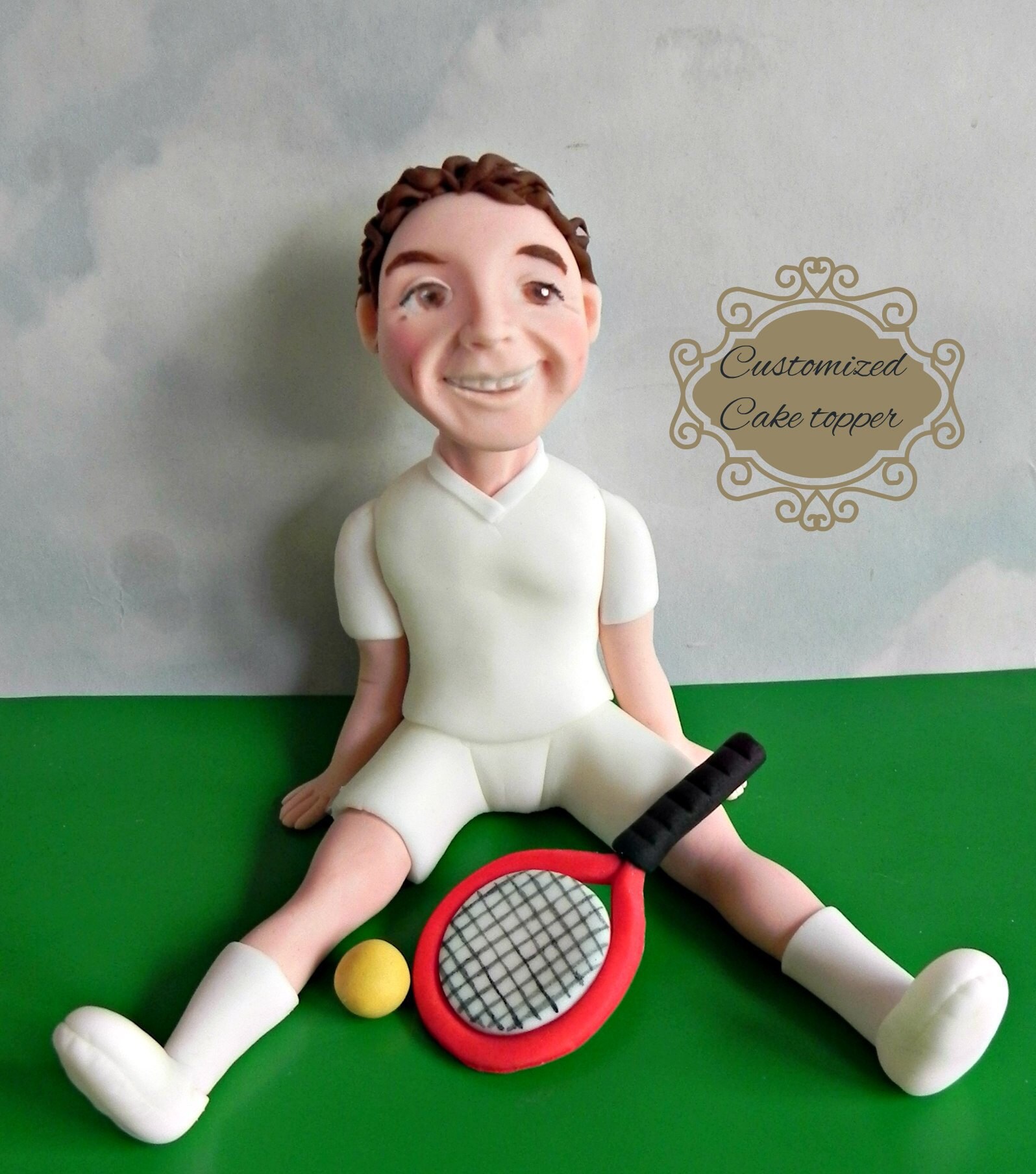 Tennis player cake topper customized topper personalized Etsy