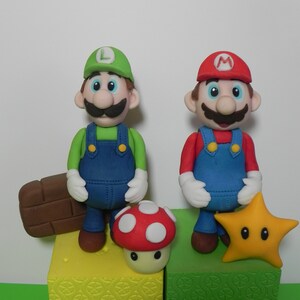Mario Fondant Gateau Topper Gateau Danniversaire Gateau Etsy