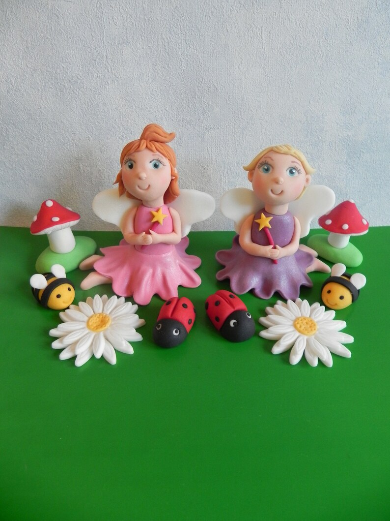 Fairy cake toppers fondant fairies birthday cake Etsy
