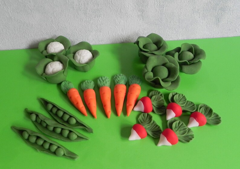 Vegetable cake toppers fondant veggies cake toppers Etsy