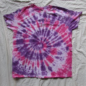 XL Violet and Pink Tye Dye Tshirt Adult Unisex size image 2