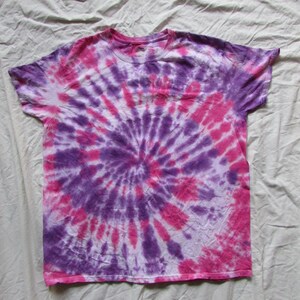 XL Violet and Pink Tye Dye Tshirt Adult Unisex size image 1