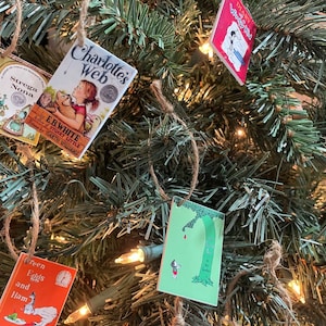 12 Pack of MINI BOOK Ornaments (You choose the books!)