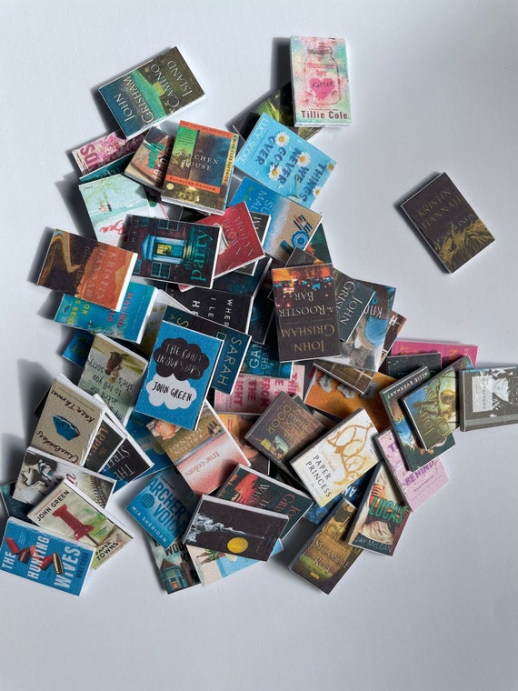 CUSTOM MINI BOOKS (You pick the books!) Book ornament, Mini book ornament refill, blank spines *Read Description*