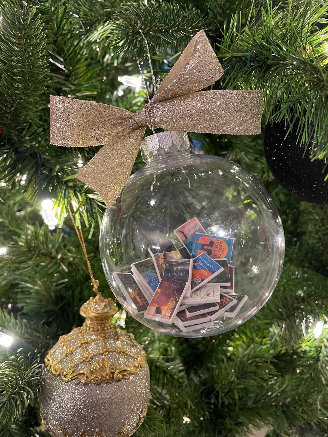 YEARLY CUSTOM MINI Book Ornament Christmas Ornament, Book Lovers