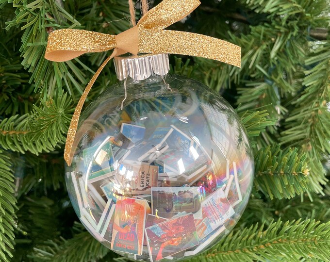 Custom Book Ornament glass Iridescent Etsy