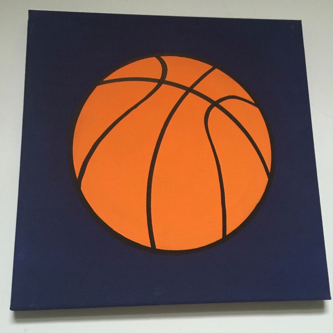 Basketball Art, Basketball Decor, Basketball Painting, 12 X 12, Canvas