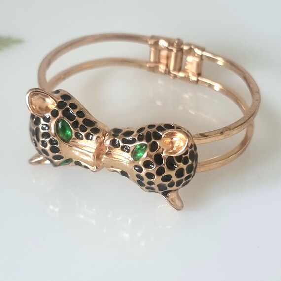 Leopard head bangle - Gem