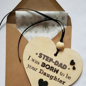 Step-dad Father's Day Card Personalised Hand Made Wooden - Etsy