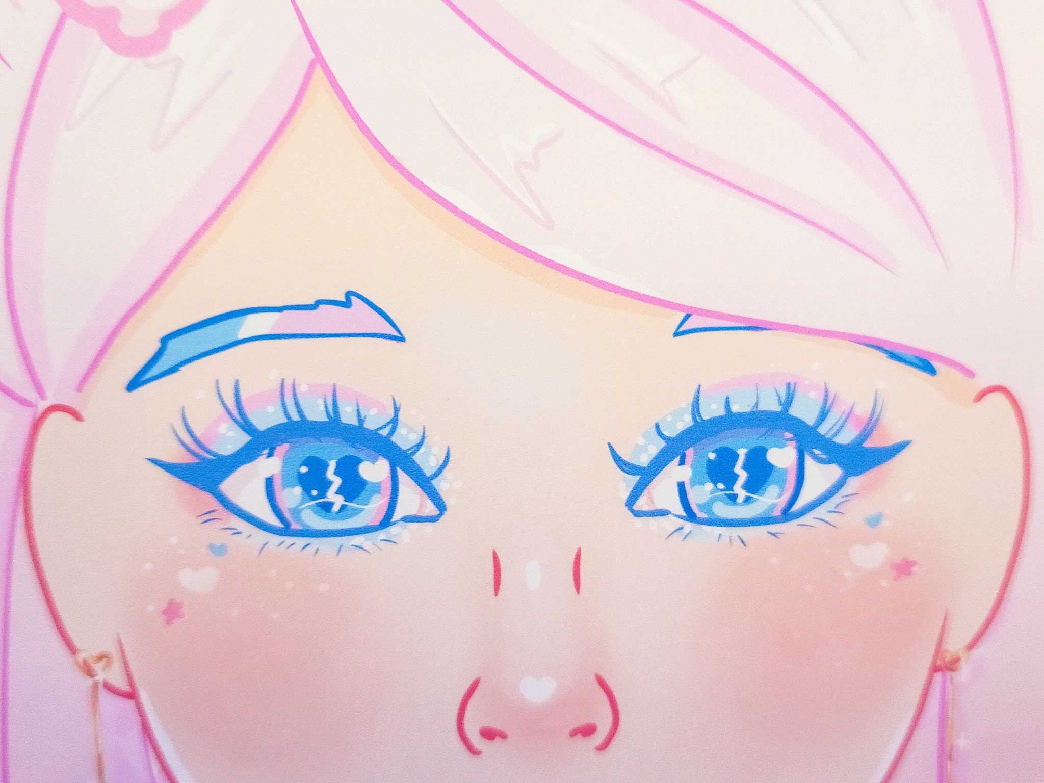 Lovesick Pastel Rainbow Girl Art Print Cute Wall Art Kawaii Etsy