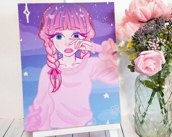 Galaxy Tears Print By Bittersweet Bonbon- Physical Art Print - 8.5x11 Original Art Print - Kawaii Art Prints - Matte or Glitter