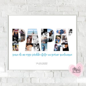 Cadeau de fête des pères, affiche de collage de photos personnalisée, affiche de fête des pères, cadeau de papa, cadeau pour lui, fichier numérique