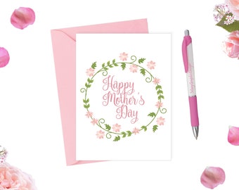 Happy Mother's Day Card, Flower Card, Card Mum, Mothers Day Postcard, Mother's Day Card Printable, Card for Mom, Flower Mother, Digital File