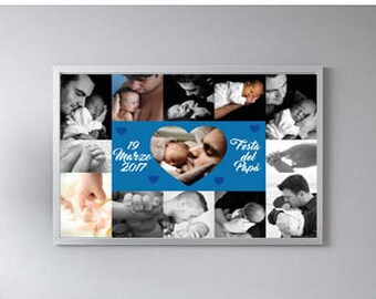 Father's Day, Father's Day Gift, Family Photo Collage Poster, Custom Photo Collage, Custom Digital File