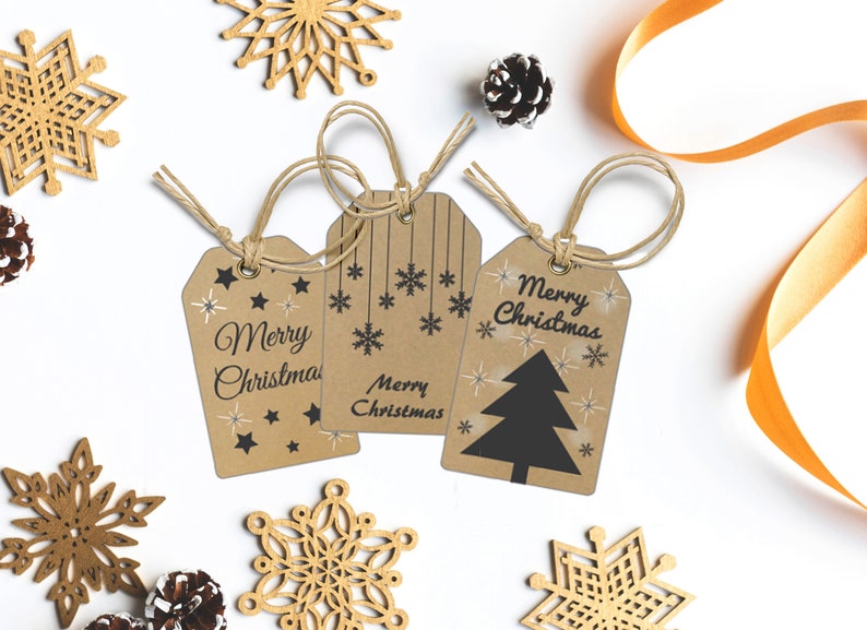 Set Di Etichette Stampabili Natalizie. Cornice Per Foto, Etichette - Foto 4