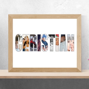 Personalized Word Collage, Name Photo Collage, Custom Name Poster, Personalized Name Printables, Name Photo Letters, Digital File