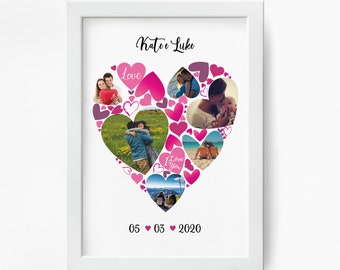 Personalized Anniversary Gift Idea, Love Poster, Gift for Her, Photo Collage Poster, Gift for Him, DIGITAL FILE