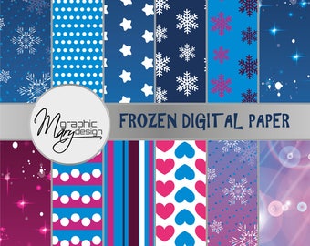 Frozen, scrapbooking frozen, 12 Digital Scrapbooking Cards, Frozen Party, Ice Queen