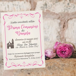 Carte d’invitation à la première communion, carte de baptême, carte de confirmation, invitation numérique imprimable