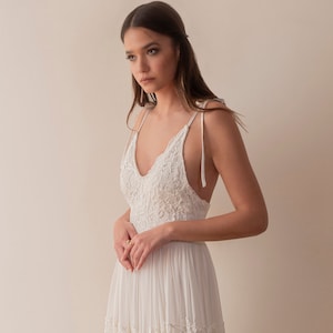 Boho Beach Wedding Dress, Boho Wedding Dress Chiffon, Destination Wedding Dress, Elopement Wedding Dress