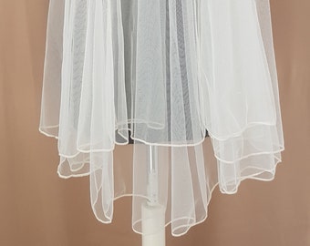 Véu de noiva, véu de noiva curto, véu catedral de marfim, véu de tule macio, véu romântico, véu elegante, véu de noiva simples, pente de cabelo de noiva