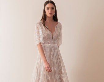 sequin maxi bridesmaid dress Navy Mother of the Bride Lace Dress with Short Sleeves main image 0