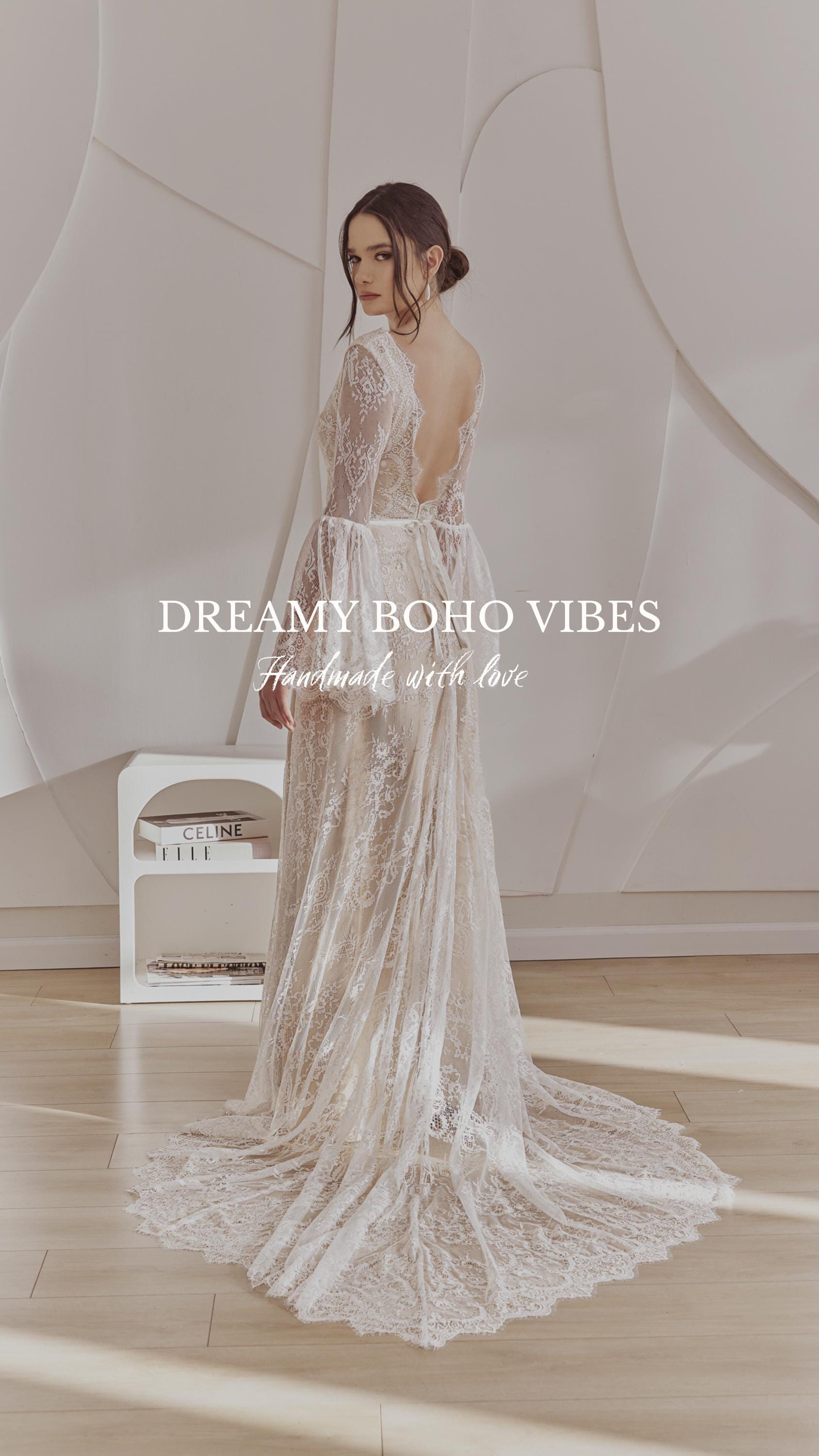 chinese dress ladies Custom Corset Lace Mermaid Wedding Bridal Dress with Handmade 3D Flowers,  Sexy Elegant Party & Formal Event Gown