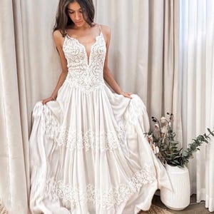 etsy beach wedding dress Casual Wedding Beach Dress