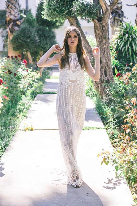 Bohemian Wedding Lace Wedding Dress Boho Wedding Dress Etsy
