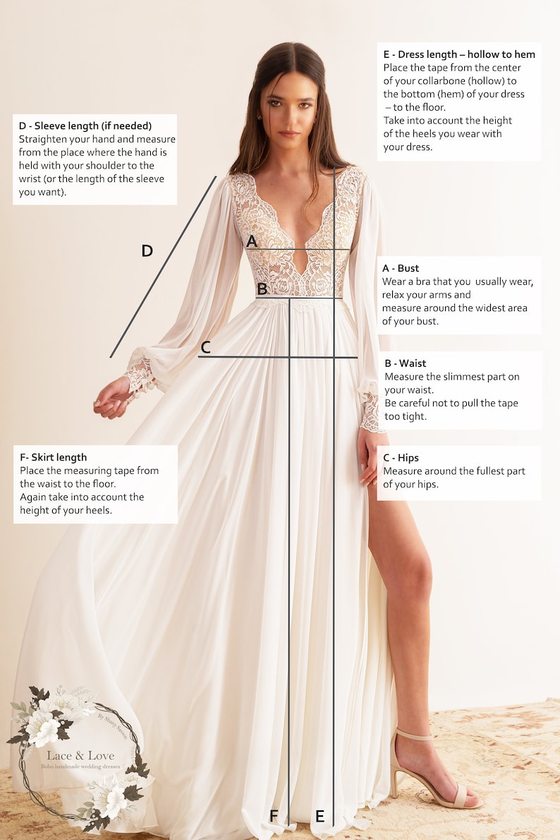 Fit and Flare Boho wedding Dress, Vintage Lace Boho Wedding Dress, Fluttering Wedding Dress, Beach Wedding Dress image 8