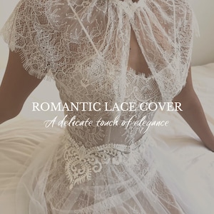 Delicate Lace Shoulder Cover, Bridal Lace Cover Up, Bridal Lace Top, Bridal Coverup, Wedding Lace Shawl