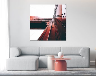 San Francisco Art, San Fran Canvas, San Fran Home Decor, Modern Wall Art, Golden Gate Photo, San Fran Bay Area Gift, Wall Art Decor Set