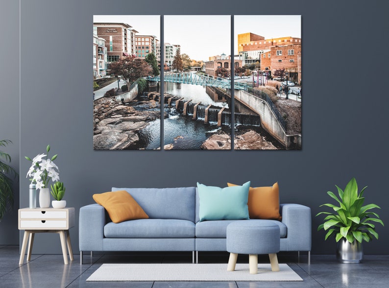Greenville SC Downtown Canvas Print Wall Art Photo Print Etsy