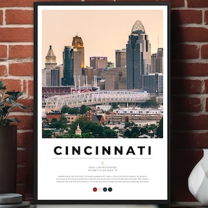 Cincinnati Poster, Cincinnati Print, Cincinnati Bengals, Cincinnati Reds, Cincinnati Photo Poster, Cincinnati Wall Art, Cincinnati Gift