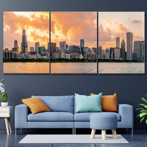 Chicago Print, Chicago Art, Chicago Canvas, Chicago Wall Art, Chicago Skyline Art, Chicago Gift, Chicago Photo, Chicago Home Office Decor