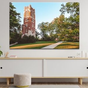 Michigan State Print, MSU Art, MSU Spartans Wall Art, Home Office Decor, Michigan College Gift, Lansing, Michigan State Canvas Metal Print