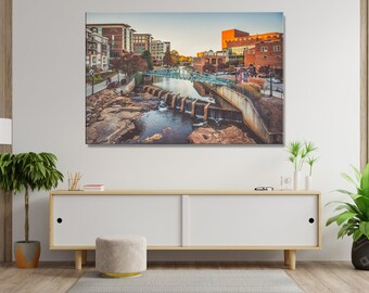 Arte de pared de Greenville SC, impresión de Greenville SC, impresión de lienzo, impresión de metal, regalo de Greenville SC, decoración de oficina en casa, foto de Carolina del Sur svg