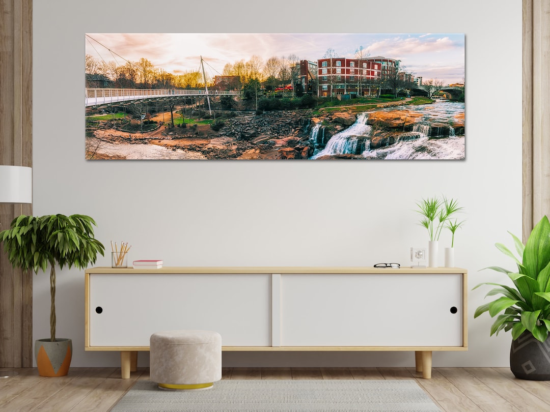 Greenville SC Falls Park Print, Greenville SC Art, Liberty Bridge