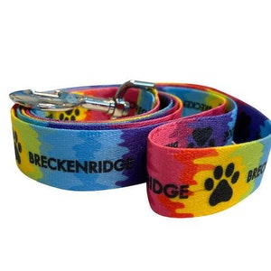 Bark & Wag Breckenridge Tie Dye Leash, sports dog, doggy lover, gift, mountain, skier, snowboarding, boy and girl dog   