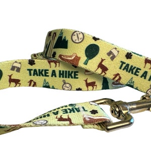 Bark & Wag Take a Hike Leash, sports dog leash, doggy lover, gift, hiker printed dog  leash, boy and girl dog, walking leash