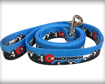Breckenridge Colorado Blue Dog Leash, Premium Pet Leash, Training Dog Leash, Outdoor Dog Leash, Comfortable Dog Leash, Adjustable Dog Leash