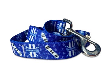 Bark & Wag Powder Hound Blue Dog Leash, sports dog leash, doggy lover, skier, snowboarding, printed dog leash, boy and dog leash