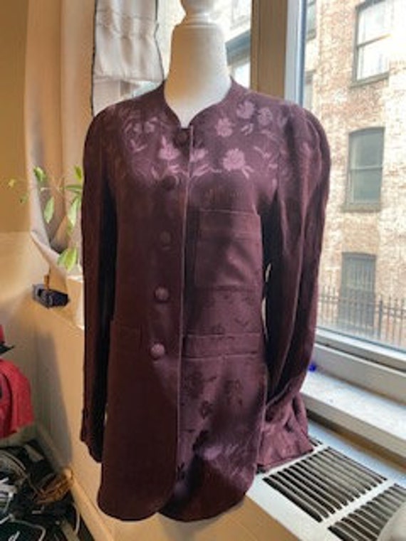 Sonia Rykiel silk embossed suit S