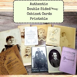 CABINET CARDS, Late 1800s, Vintage Portraits, Junk Journal Ephemera