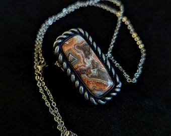 Crazy Lace Agate Pendant - Handmade Necklace - Gemstone Jewelry