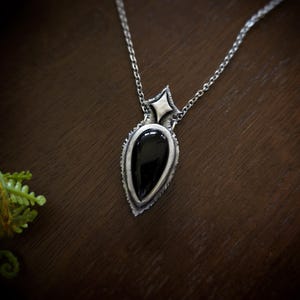 Onyx Silver Star Pendant - Dark Star Collection - Handmade Necklace