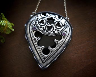 Cathedral Window Onyx Pendant - Dark Star Collection - Handmade Gothic Necklace