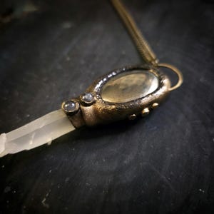pyrite quartz point milky white rose quartz unique gold fool's gold witchy abundance money love amplification lovely
unusual gift for her gothic alt
