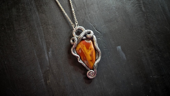 Noreena Jasper Roots Pendant - Handmade Gemstone Necklace